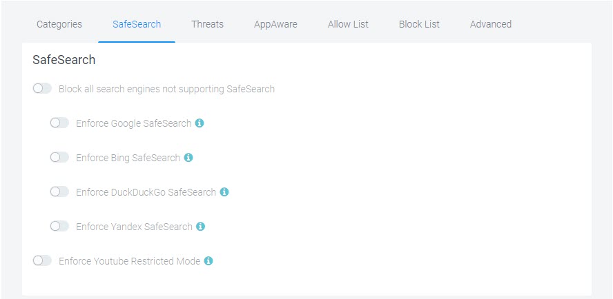 disable bing safesearch
