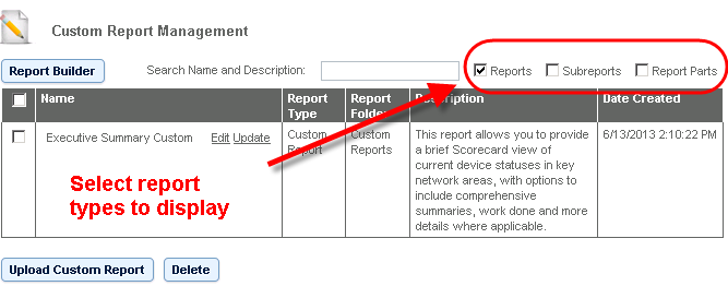 Upload a Report Part