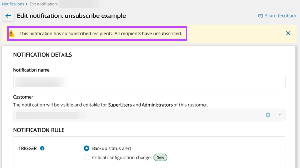 No Active Notification Message Manage Notifications