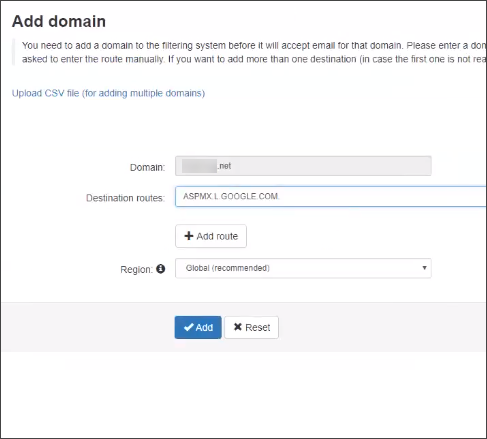 destination server recipient could not found domain name service